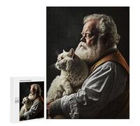 Puzzles 500 PCS pour Adolescents Old Man with His Cat Puzzles pour Adultes - Jeux De Construction - Analyse Et Logique - Idées Cadeaux pour Toute La Famille 500 PCS