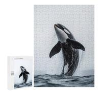 Puzzles 500 PCS pour Adolescents Orca Whale Jump Out Water Puzzles pour Adultes Jeux De Détente Décoration Murale Idéal comme Cadeau pour Toute La Famille 500 PCS