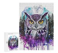 Puzzles 500 PCS pour Adolescents Owl Double Exposure Paint Puzzles pour Adultes À Monter Soi-même - Jeux Éducatifs Et Amusants en Famille 500 PCS