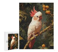 `Puzzles 500 PCS pour Adolescents Pink Cockatoo in Tropical Setting Puzzles pour Adultes Jeux De Détente Découpe De Précision Offre Spéciale Cadeaux pour Toute La Famille 500 PCS