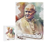 Puzzles 500 PCS pour Adolescents Pope Saint John Paul II Puzzle pour Adultes : Un Jeu Manuel Amusant Et Humoristique pour Un Anniversaire Ou Noël 500 PCS