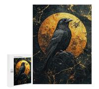 `Puzzles 500 PCS pour Adolescents Raven and Golden Moon Puzzles pour Adultes Jeux De Détente Découpe De Précision Offre Spéciale Cadeaux pour Toute La Famille 500 PCS