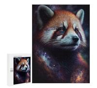 Puzzles 500 PCS pour Adolescents Red Panda Galaxy Art Print Puzzles pour Adultes Améliore La Mémoire Interaction Parent-Enfant Jouet Jeu Intellectuel 500 PCS