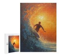 Puzzles 500 PCS pour Adolescents Riding The Waves Puzzles pour Adultes Décoration Murale Jouet Difficile, Difficile, Stimulant À Compléter 500 PCS