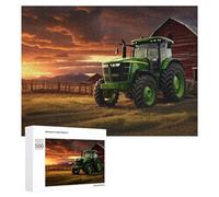 Puzzles 500 PCS pour Adolescents Rustic Farm Scene with Tractor at Sunset Puzzle pour Adultes Jeux Amusants Une Œuvre d'art Aidez Votre Cerveau À Faire Travailler 500 PCS