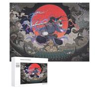 Puzzles 500 PCS pour Adolescents Samurai Vs. Demons Epic Battle Scene Puzzle pour Adultes Jeux Amusants Une Œuvre d'art Aidez Votre Cerveau À Faire Travailler 500 PCS