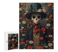 Puzzles 500 PCS pour Adolescents Skeleton Man in Roses Puzzle pour Adultes : Un Jeu Manuel Amusant Et Humoristique pour Un Anniversaire Ou Noël 500 PCS