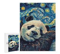 Puzzles 500 PCS pour Adolescents Sleeping Panda in Starry Night Style Puzzle Adulte Jeu Familial Une Œuvre d'art À Offrir en Cadeau À Toute La Famille 500 PCS