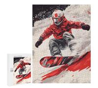 Puzzles 500 PCS pour Adolescents Snowboarder in Action Puzzles pour Adultes Décoration Murale Jouet Difficile, Difficile, Stimulant À Compléter 500 PCS