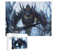 Puzzles 500 PCS pour Adolescents Snowy Owl Majesty in Winter Forest Puzzle pour Adultes Jeux Amusants Une Œuvre d'art Aidez Votre Cerveau À Faire Travailler 500 PCS