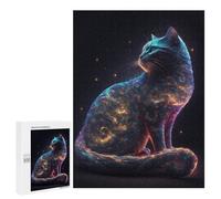 Puzzles 500 PCS pour Adolescents Space is Wild Cat Galaxies Puzzles pour Adultes Jouets Anti-Stress Décoration Parfaite Cadeaux Anti-Stress 500 PCS
