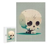 Puzzles 500 PCS pour Adolescents Spooky Skull Illustration Puzzles pour Adultes Décoration Murale Jouet Difficile, Difficile, Stimulant À Compléter 500 PCS
