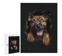 Puzzles 500 PCS pour Adolescents Staffordshire Bull Terrier Puzzles pour Adultes - Jouets À Faire Soi-même, mais Aussi Un Défi Éducatif Amusant Et Humoristique 500 PCS