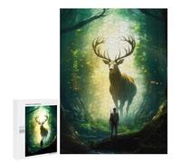 Puzzles 500 PCS pour Adolescents Stag in A Enchanted Forest Puzzles pour Adultes Décoration Murale Jouet Difficile, Difficile, Stimulant À Compléter 500 PCS