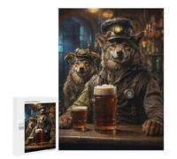Puzzles 500 PCS pour Adolescents Steampunk Craft Beer Wolf Puzzles pour Adultes Décoration Murale Jouet Difficile, Difficile, Stimulant À Compléter 500 PCS