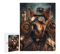 Puzzles 500 PCS pour Adolescents Steampunk Dog Doberman Puzzles pour Adultes À Monter Soi-même - Jeux Éducatifs Et Amusants en Famille 500 PCS
