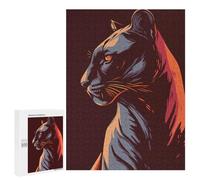 `Puzzles 500 PCS pour Adolescents Stylized Black Panther Portrait Puzzles pour Adultes Jeux De Détente Découpe De Précision Offre Spéciale Cadeaux pour Toute La Famille 500 PCS