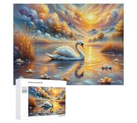 Puzzles 500 PCS pour Adolescents Swan Lake Reflections Jeux De Puzzle Relaxants Améliorent La Mémoire Offrez-Les en Cadeau À Toute La Famille 500 PCS