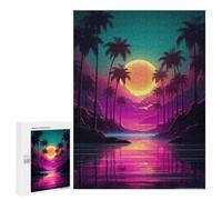 Puzzles 500 PCS pour Adolescents Synthwave Abstract Vibes Jeu De Puzzle Casse-tête Anti-Stress Stimulant À Compléter 500 PCS