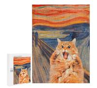Puzzles 500 PCS pour Adolescents The Scream Cat Puzzles pour Adultes À Monter Soi-même - Jeux Éducatifs Et Amusants en Famille 500 PCS