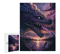 Puzzles 500 PCS pour Adolescents Thunder Dragon's Roar Puzzle pour Adultes Jouets Anti-Stress Modèle À Assembler Cadeau d'anniversaire, Cadeaux, 500 PCS