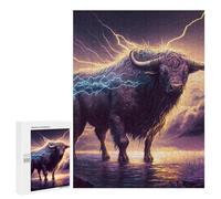 Puzzles 500 PCS pour Adolescents Thundering Bull Epic Lightning Storm -1 Puzzles pour Adultes Jeux De Détente Décoration Murale Idéal comme Cadeau pour Toute La Famille 500 PCS