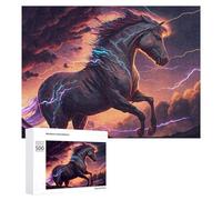 Puzzles 500 PCS pour Adolescents Thundering Horse Sky Puzzles pour Adultes - Jeux De Construction - Analyse Et Logique - Idées Cadeaux pour Toute La Famille 500 PCS