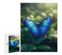 Puzzles 500 PCS pour Adolescents Tropical Rainforest Blue Morpho Butterfly Puzzles pour Adultes Jouets Anti-Stress Décoration Parfaite Cadeaux Anti-Stress 500 PCS