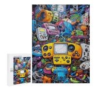 Puzzles 500 PCS pour Adolescents Vibrant Retro Gaming Collage -8 Jeux De Puzzle Relaxants Améliorent La Mémoire Offrez-Les en Cadeau À Toute La Famille 500 PCS