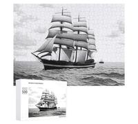 Puzzles 500 PCS pour Adolescents Vintage Clipper Ship Sailing on The Ocean Jeux De Puzzle Relaxants Améliorent La Mémoire Offrez-Les en Cadeau À Toute La Famille 500 PCS