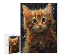 Puzzles 500 PCS pour Adolescents Wet Cat Closeup Puzzle Adulte Jeu Familial Une Œuvre d'art À Offrir en Cadeau À Toute La Famille 500 PCS
