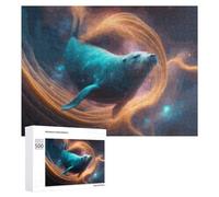 Puzzles 500 PCS pour Adolescents Whale in Cosmic Dance Puzzle pour Adultes Jeux Amusants Une Œuvre d'art Aidez Votre Cerveau À Faire Travailler 500 PCS