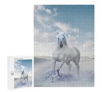 Puzzles 500 PCS pour Adolescents White Horse in Desert Sky Jeu De Puzzle Casse-tête Anti-Stress Stimulant À Compléter 500 PCS