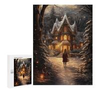 Puzzles 500 PCS pour Adolescents Winter Wonderland Cottage Puzzles pour Adultes À Monter Soi-même - Jeux Éducatifs Et Amusants en Famille 500 PCS