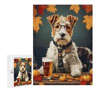 `Puzzles 500 PCS pour Adolescents Wire Fox Terrier Puppies Puzzles pour Adultes Jeux De Détente Découpe De Précision Offre Spéciale Cadeaux pour Toute La Famille 500 PCS