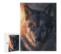 Puzzles 500 PCS pour Adolescents Wolf's Gaze Wild Eyes Jeu De Puzzle Casse-tête Anti-Stress Stimulant À Compléter 500 PCS