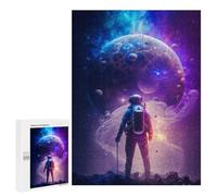 Puzzles 500 PCS pour Adultes Astronaut Gazing at Planets Adolescents Puzzles Jeu Manuel Découpe De Précision Aide À Stimuler Le Cerveau 500 PCS