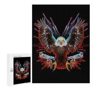 Puzzles 500 PCS pour Adultes Bald Eagle with Guns Puzzles pour Adultes Jeux Amusants Vacances À La Maison Passer Le Temps pour Un Anniversaire, Noël 500 PCS
