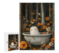 Puzzles 500 PCS pour Adultes Boho Ghost Bathtube Forest Puzzles pour Adultes Jeux Amusants Vacances À La Maison Passer Le Temps pour Un Anniversaire, Noël 500 PCS