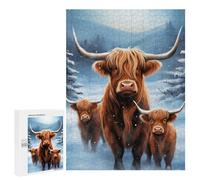 Puzzles 500 PCS pour Adultes Christmas Cow Family Adolescents Puzzles Jeu Manuel Découpe De Précision Aide À Stimuler Le Cerveau 500 PCS