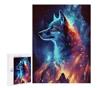 Puzzles 500 PCS pour Adultes Cosmic Wolf Art Print Puzzles pour Adolescents Activités Familiales Défi Éducatif Jeu Stimulant Et Divertissement en Famille 500 PCS