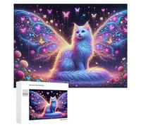 Puzzles 500 PCS pour Adultes Enchanted Butterfly Cat Garden -1 Puzzle, Jouet, Décoration Murale, mais Amusant Et Humoristique, Cadeau d'anniversaire Unique 500 PCS