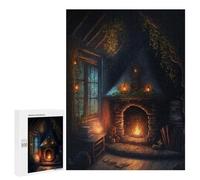 Puzzles 500 PCS pour Adultes Fairy House Fireplace Adolescents Puzzles Jeu Manuel Découpe De Précision Aide À Stimuler Le Cerveau 500 PCS