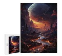 Puzzles 500 PCS pour Adultes Fiery Alien Planet Adolescents Puzzles Jeu Manuel Découpe De Précision Aide À Stimuler Le Cerveau 500 PCS