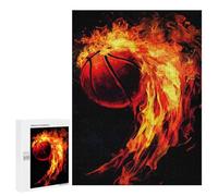 Puzzles 500 PCS pour Adultes Flaming Basketball Adolescents Puzzles Jeu Manuel Découpe De Précision Aide À Stimuler Le Cerveau 500 PCS