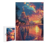 Puzzles 500 PCS pour Adultes Golden Domes Reflecting Twilight's Glow Puzzles pour Adolescents Activités Familiales Défi Éducatif Jeu Stimulant Et Divertissement en Famille 500 PCS