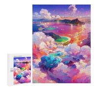 Puzzles 500 PCS pour Adultes Island Paradise Beyond The Clouds Puzzle, Jouet, Décoration Murale, mais Amusant Et Humoristique, Cadeau d'anniversaire Unique 500 PCS