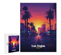 Puzzles 500 PCS pour Adultes Las Vegas Sunset Cityscape Adolescents Puzzles Jeu Manuel Découpe De Précision Aide À Stimuler Le Cerveau 500 PCS
