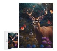 Puzzles 500 PCS pour Adultes Magical Deer Butterflies Adolescents Puzzles Jeu Manuel Découpe De Précision Aide À Stimuler Le Cerveau 500 PCS