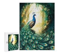 Puzzles 500 PCS pour Adultes Peacock in The Forest Adolescents Puzzles Jeu Manuel Découpe De Précision Aide À Stimuler Le Cerveau 500 PCS